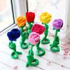 1Pc Cartoon Rose Flower Stuffed Soft Plush Toy Creative Curtain Buckle Home Decoration Christmas Valentine'S Day Gift For Girls