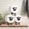 Adorable Sheep-Shaped Toilet Paper Holder - 3D Printed Black Plastic, Freestanding Bathroom Tissue Rack with Over-the-Top Installation