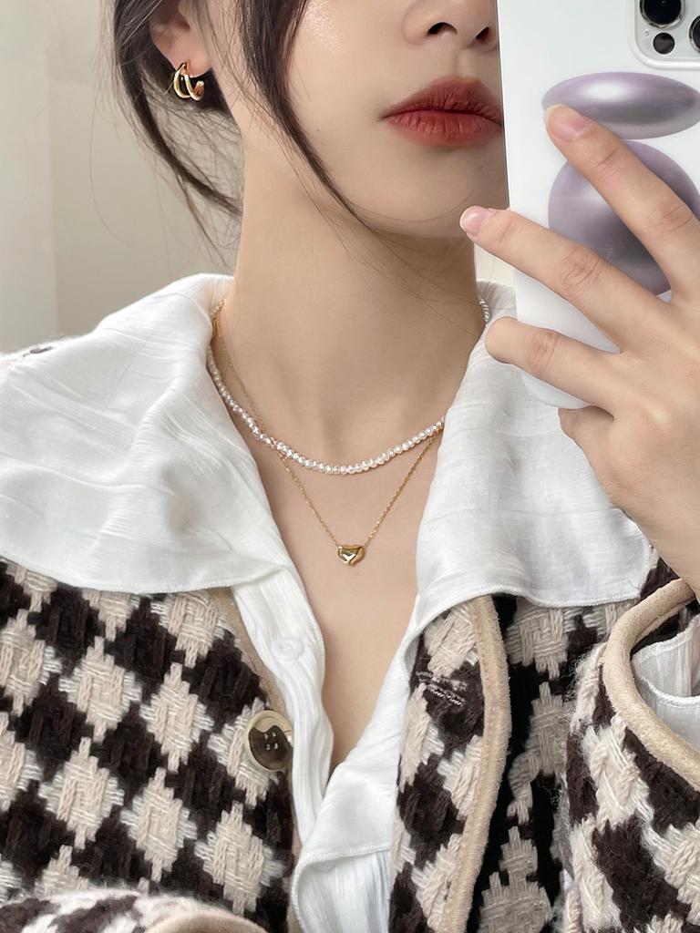 Двухслойные простые инс холодный дизайн индивидуальный темперамент серьги-гвоздики женские корейские версии высокое чувство 925 серебряная игла изысканные ювелирные изделия