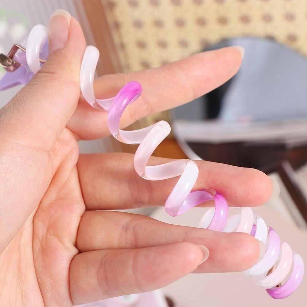 Звездный Радужный Кольцо для Волос Конфетный Цвет Спиральная Пружина Веревка для Волос Милая Телефонная Линия Веревка для Волос Платформа