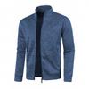 Autumn and Winter Men's Long Zipper Knitted Sweater Sleeve Thin Velvet Trendy Top Sweater Jacket