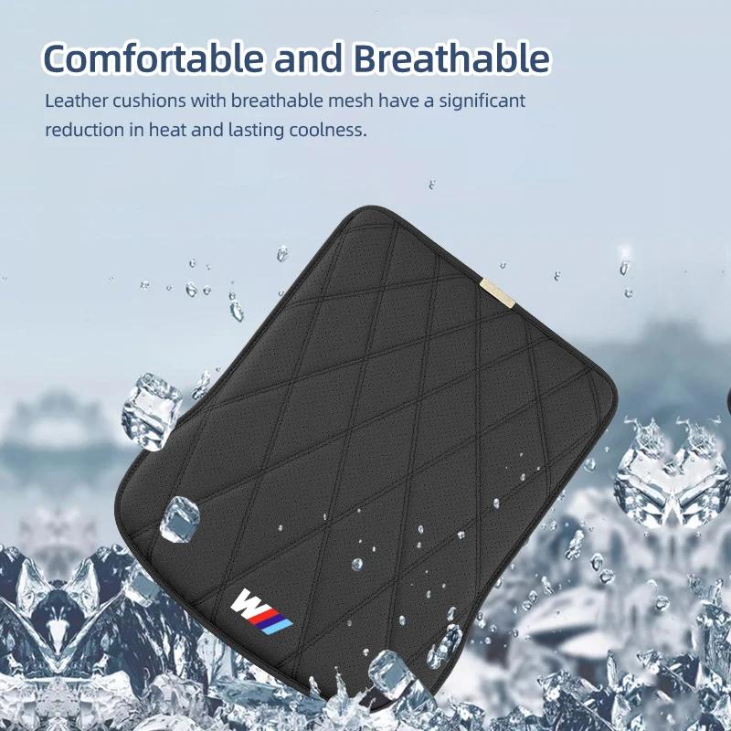 LMHKH1 2026 Car Sticker Leather Car Seat Cover Car Front Seat Cushion Anti Slip Auto Chair Protector Cover For BMW E46 E90 E60 F30 F10