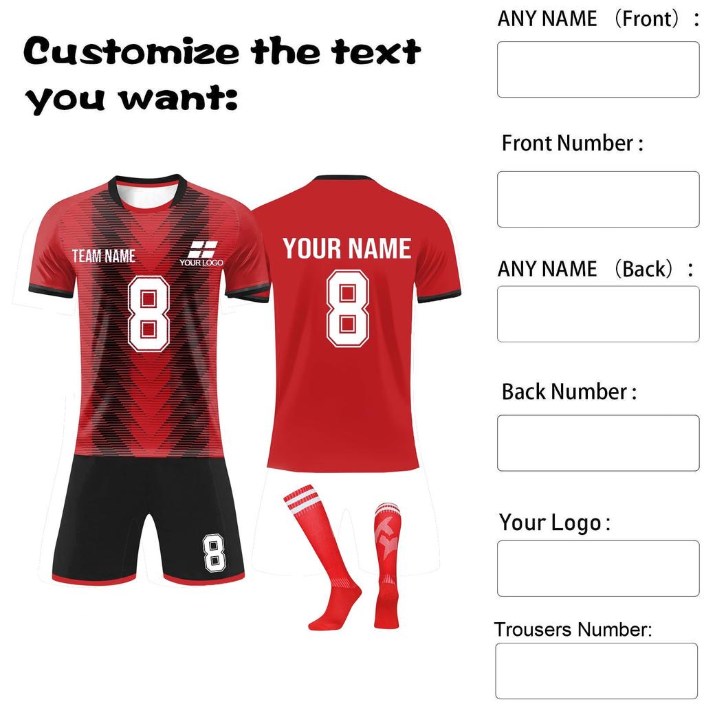 Personalised Shirts Kit Mens Girls With Name Number Custom Football Jerseys For Boys Training Suit
