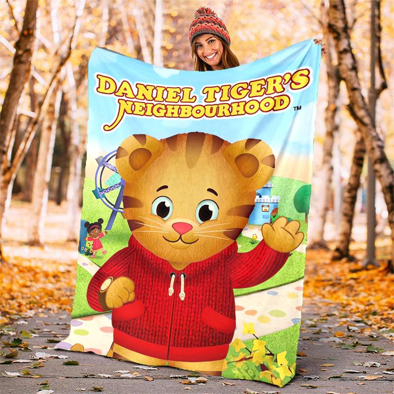 Daniel Tiger Flannel Blanket Soft Warm All-Season Throw, Design for Camping, Car Travel, Hiking Sofa, Bed, Office Perfect Gift for Parties