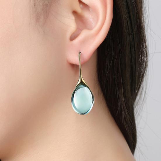 1 пара женских серег в форме капли воды, прозрачные высококачественные серьги из искусственного кристалла