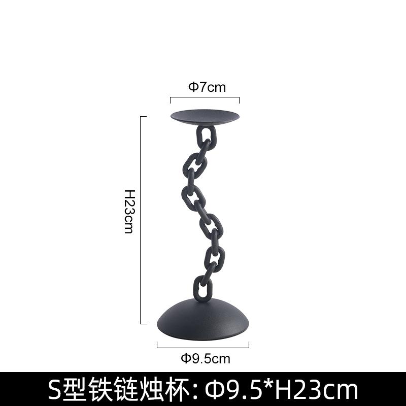 Металлический подсвечник Геометрическая цепь Подсвечник с витым замком Аксессуары для украшения дома Металлическая клетка