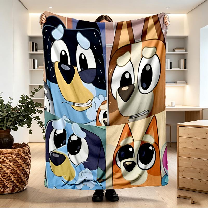 Bluey Print Blanket - Soft & Comfortable, for Bedroom, Travel, Sofa, Home Decoration - Birthday Christmas Gift for Friend