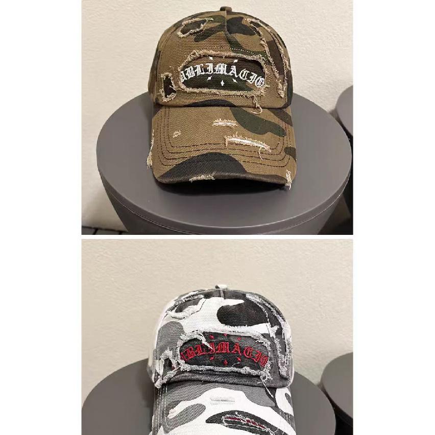 Camouflage patch baseball cap for women, spring and summer street style, embroidered wide brim, versatile for men