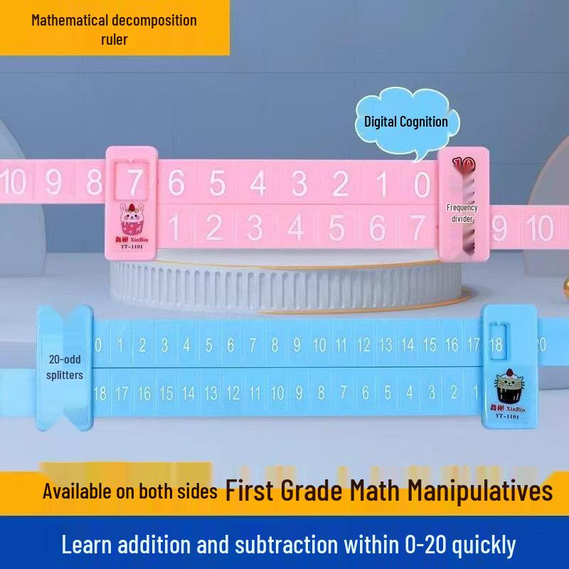 Линейка для математики в детском саду: Сложение и вычитание в пределах 20, Устный счет и Разложение чисел