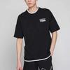 Puma Принт логотипа винтажная повседневная дышащая круглая горловина с коротким рукавом футболка унисекс топы черная 532257-01