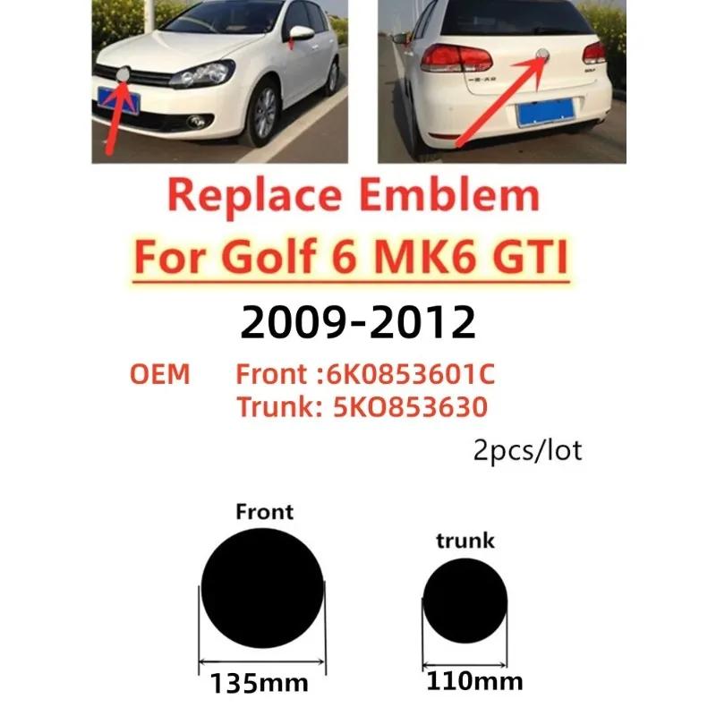 BGB1 Golf Hot For VOLKSWAGEN VW Key Case 135mm 110mm Car Front Grill Badge Rear Trunk Emblem Lid Logo Car Styling For Golf6 MK6 GTI 2