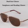 Double Lens Sunglasses and Reading Glasses Dual Function Glasses Metal Eyeglass Frame Sunglasses