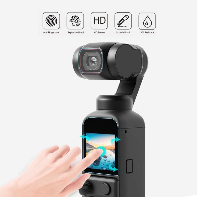PULUZ 9H 2.5D HD Закаленное Стекло Защита Объектива + Защитная Пленка на Экран для DJI OSMO Pocket 2