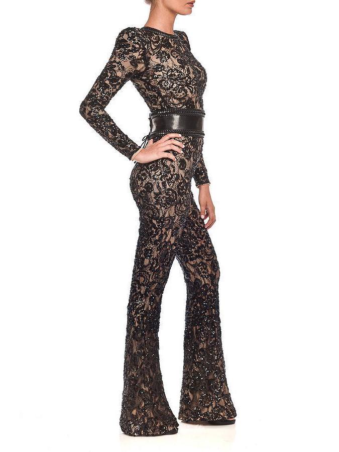 Европейско-американский знаменитый стиль кружевной облегающий комбинезон