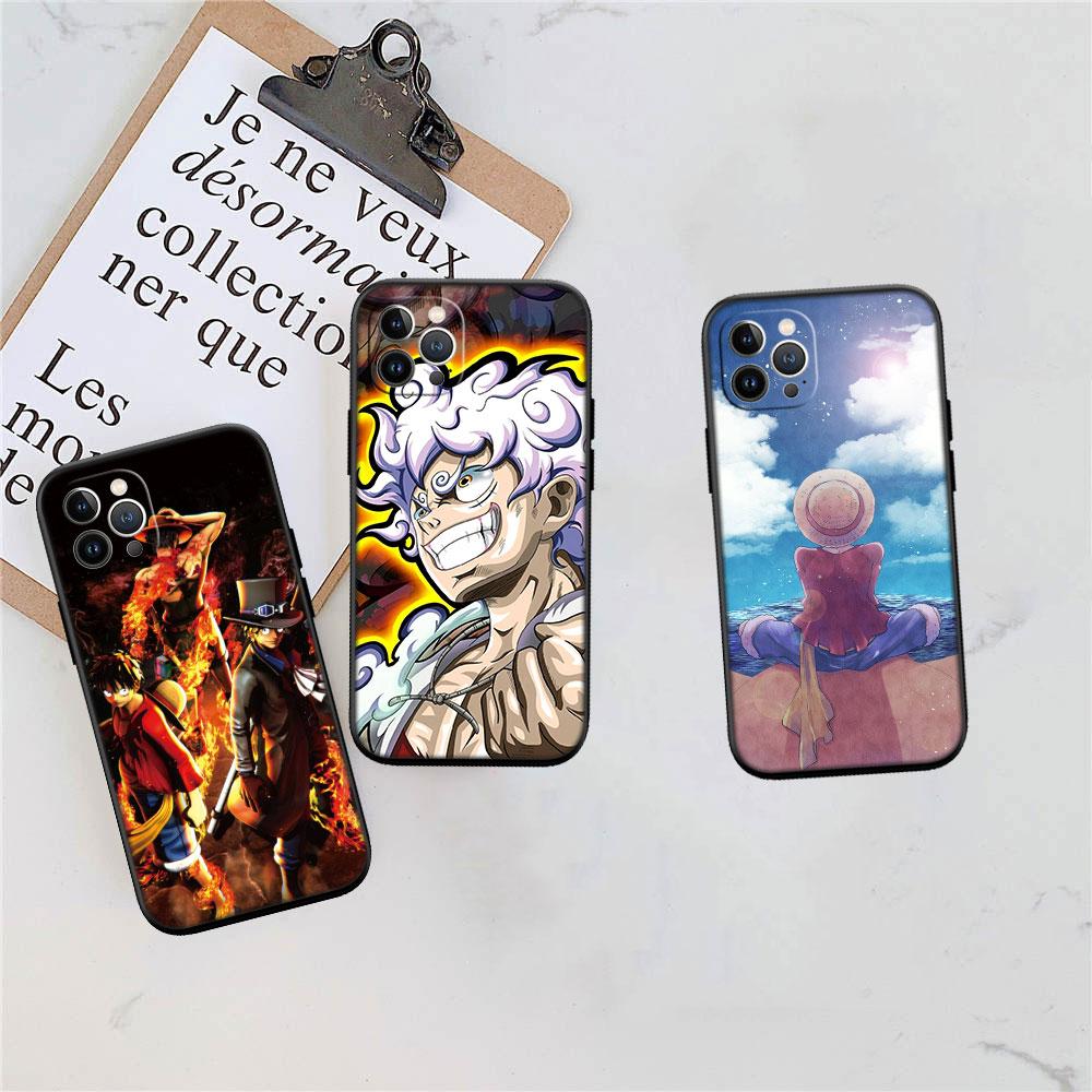 One Piece Luffy Soft Shell Phone Case for iPhone 16 15 14 13 12 Pro Max Plus Mini