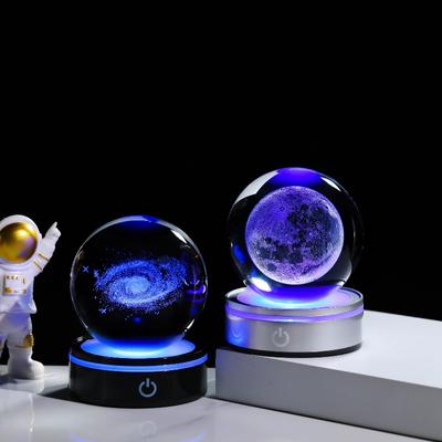 Солнечная система 3d хрустальный шар Хрустальный глобус Лазерная резка Хрустальный шар с шаровой подставкой Декоративные сферы планет Галактика Подарок на день рождения Украшения