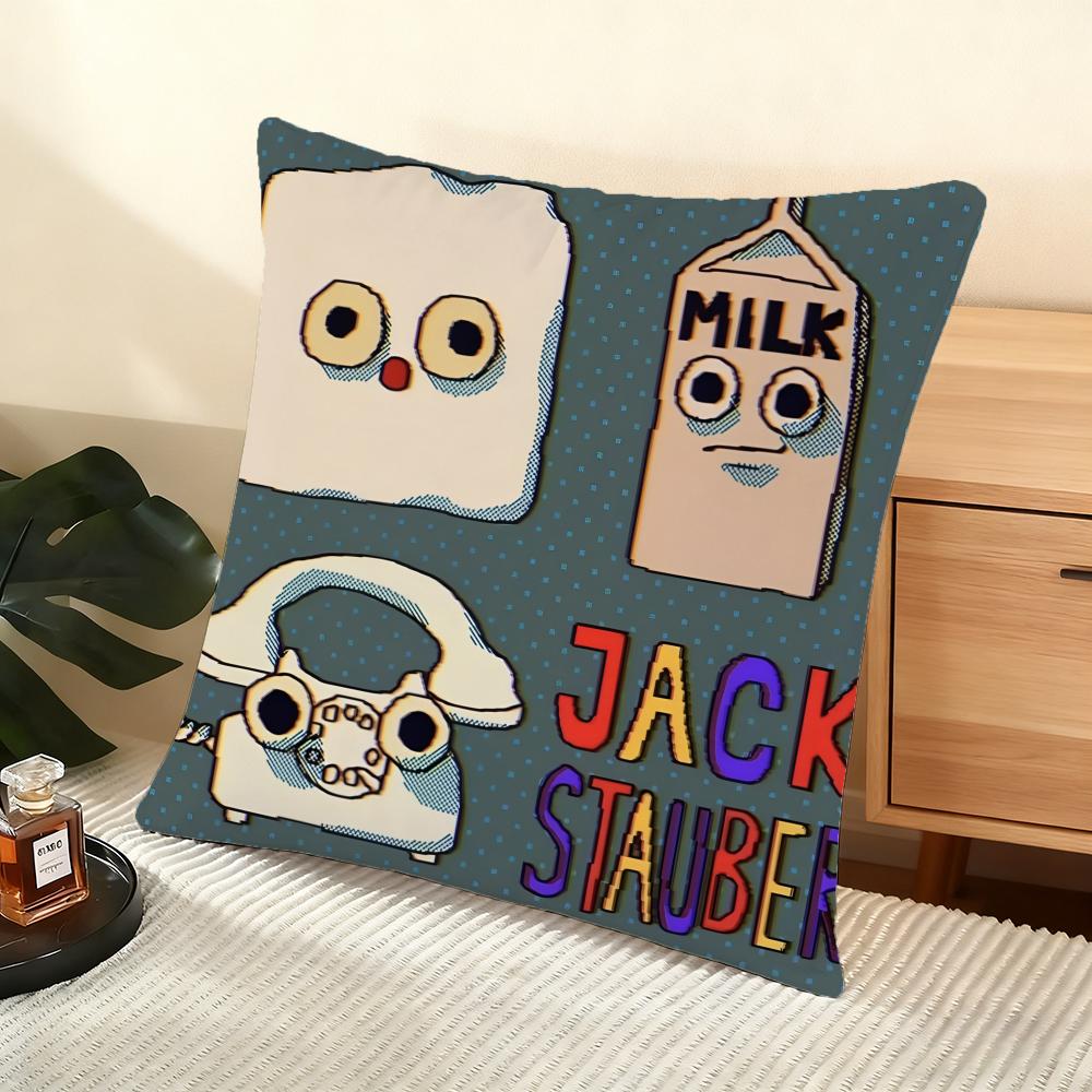 Чехол для подушки J-Jack Stauber Мягкий коротковорсовый чехол для подушки Гладкая уютная текстура Эстетичный чехол для подушки Домашний декор