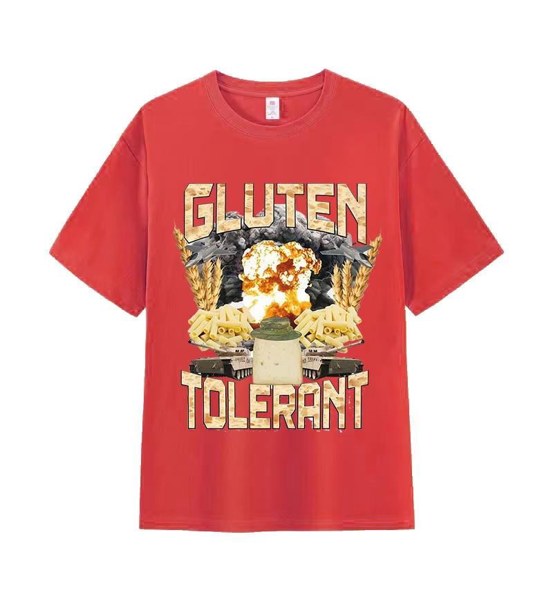 Gluten Tolerant Funny Gift for Gluten Intolerant T-shirt Unisex Women Vintage T Shirt Casual O-Neck Short Sleeve T Shirts Tops