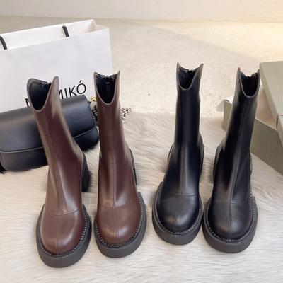 Зимние модные ботинки в британском стиле для мужчин и женщин, толстые и теплые короткие ботинки на толстой подошве и с плюшевой подкладкой, модель .