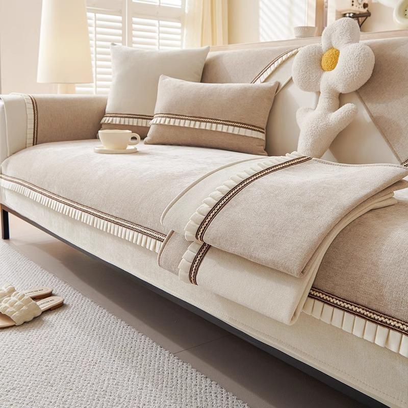 Cream Wind Sofa Cushion, Universal Non-Slip Seat Cushion For All Seasons,  New Sofa Cover, Washable Sofa Cover Towel