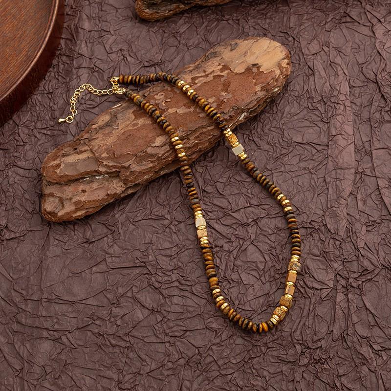 Ожерелье из натурального камня с бусинами для женщин - Роскошный чокер-цепочка на ключицу 2025