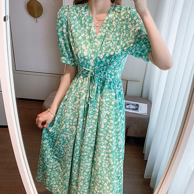 Элегантные вечерние длинные вечерние платья с V-образным вырезом, модное шикарное пляжное платье с цветочным принтом, повседневное летнее платье с короткими рукавами и принтом, халат 22205