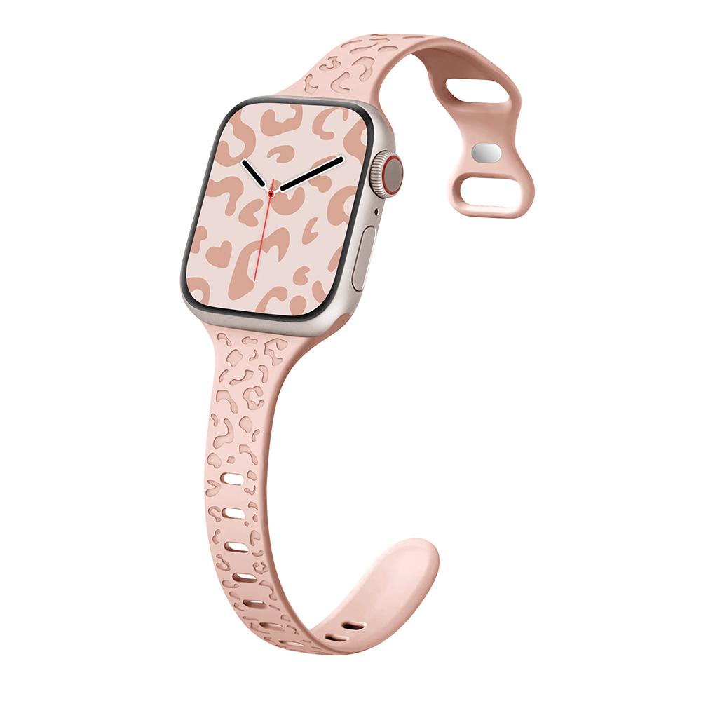 Leopard Engraved Strap for Apple Watch Band 44mm 40mm 45mm 49mm 41 42mm Silicone Bracelet for Iwatch Series Ultra 2 9 8 7 6 SE 5