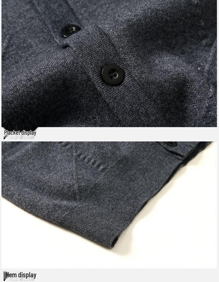 Бренд 2025 Мужской Толстый Теплый Вязаный Однобортный Кардиган - Осень/Зима