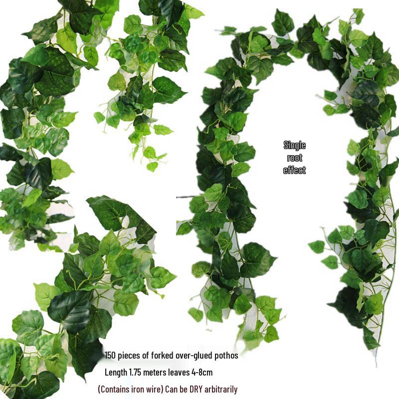 Большая декоративная виноградная лоза с листьями - Искусственная гирлянда с фруктами для стены, потолка или трубы с зелеными листьями деревьев