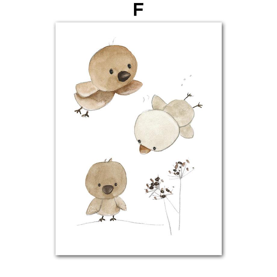 Медведь Слон Кенгуру Кролик Птица Улитка Настенная Живопись Холст Картины Скандинавские Плакаты И Принты Настенные Картины Животные Декор Детской Комнаты