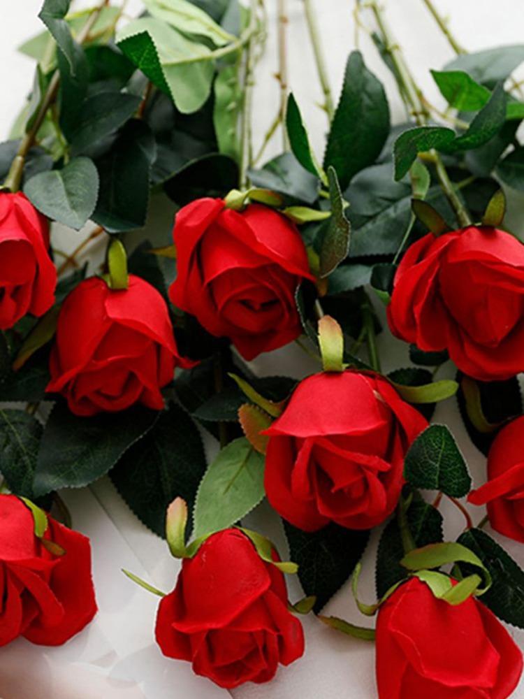 12 Pcs 48cm Bridal Bouquet Artificial Rose Flowers Fake Flower for Valentine's Day Gift Home Birthday Wedding Table Decoration Silk Roses