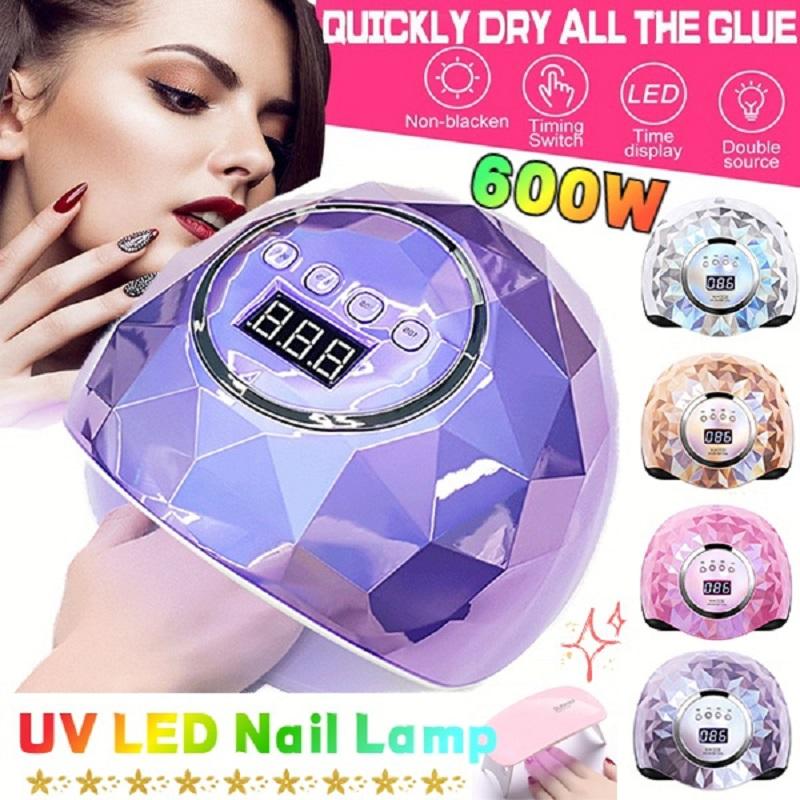 600W UV LED Nail Lamp High Quality Nail Dryer Lamp with Automatic Sensor LED Light 4 Timer Professional Manicure Pedicure Nail Epuipment