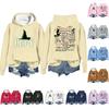 Women's Casual Long Sleeve Pullover Witch Print Hooded Sweatshirt