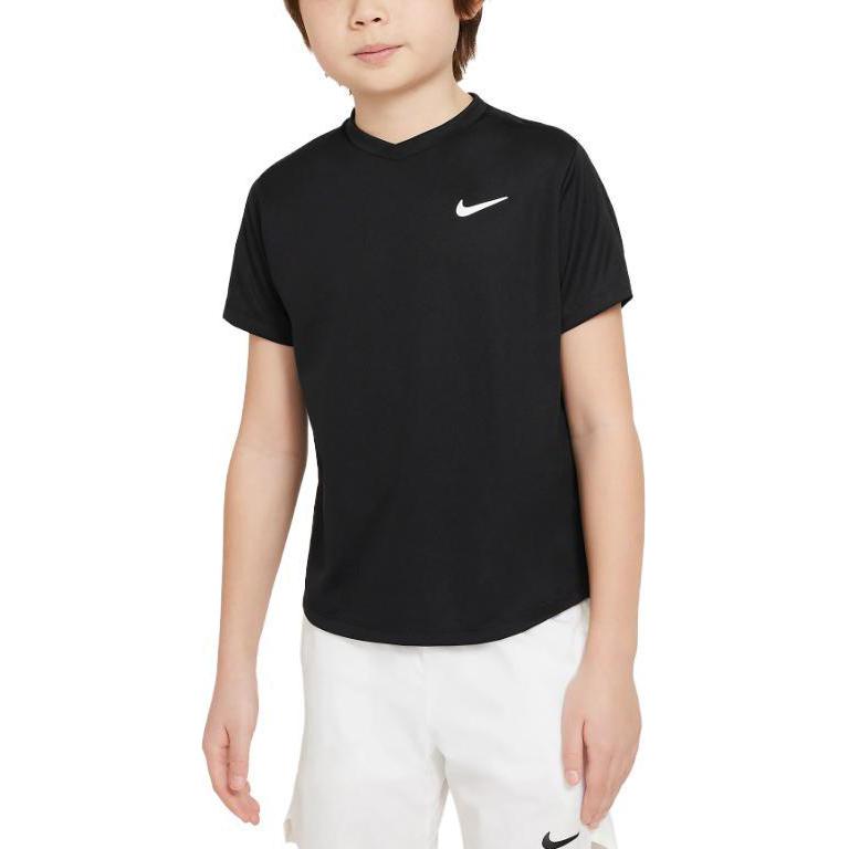 Nike Футболка Court Dri-FIT Victory Solid Logo с коротким рукавом, детские топы, черная CV7565-010