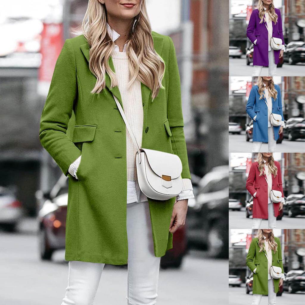 Women's Autumn And Winter Woolen Coat Cardigan Single Breasted Jacket