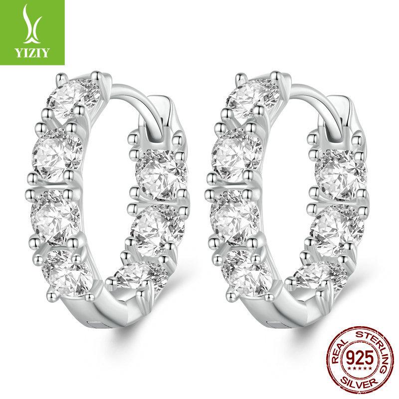 Серьги из стерлингового серебра S925 для женщин, Персонализированные высококачественные серьги-кольца с цирконами, Ювелирные изделия