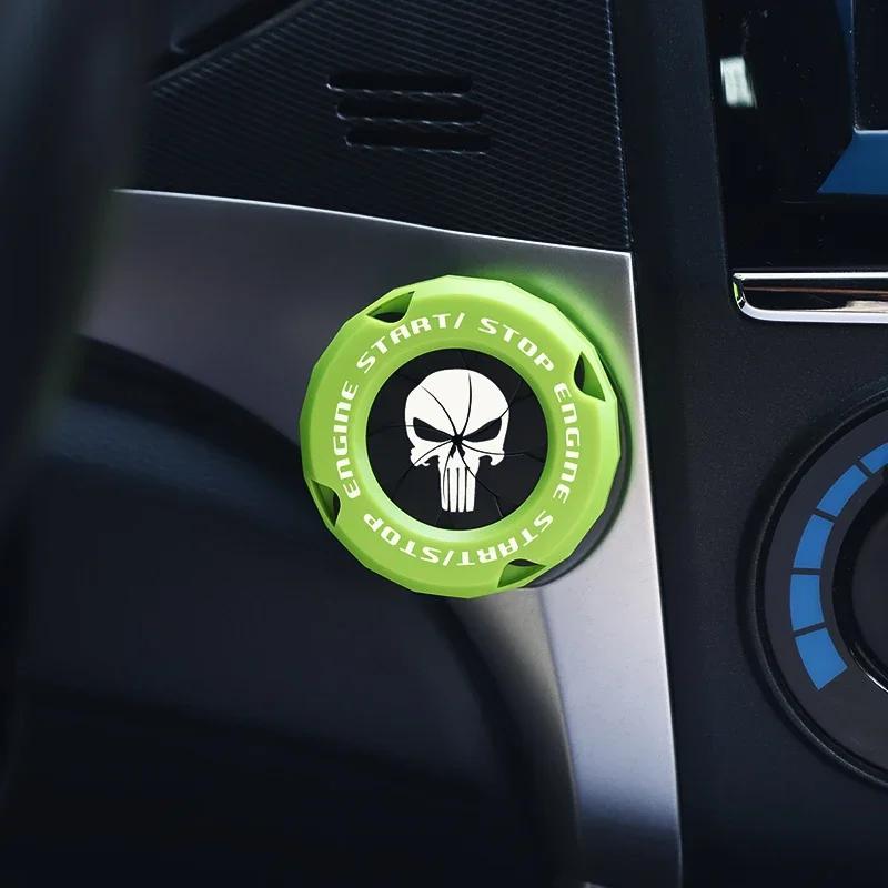 Крышка кнопки запуска и остановки автомобиля Onekey, декоративная наклейка для салона автомобиля, защитный чехол для переключателя зажигания и запуска двигателя, мотоциклетное кольцо StartRing