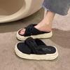 Ladies Slippers And Sandals Slipper Female Beach Fashion With Stylish Lastest Platform Summer New 2025 Green Black Strappy Cute