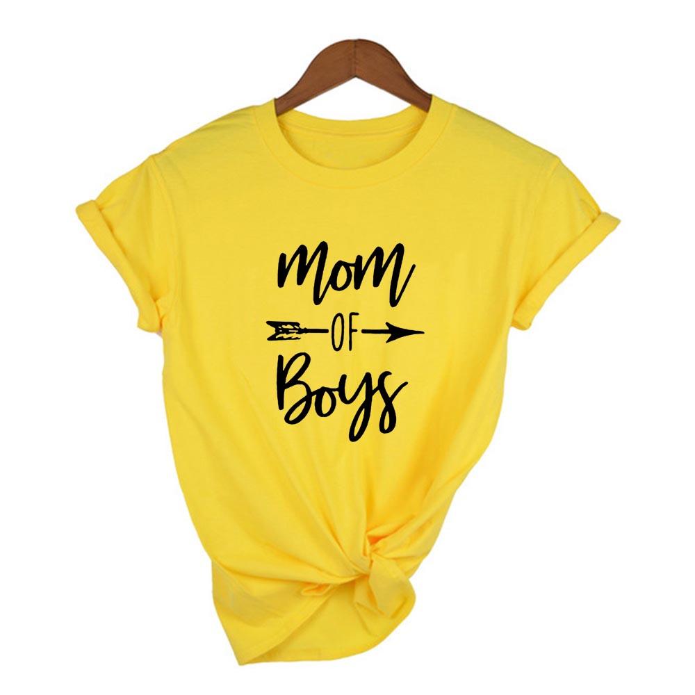 Mom Of Boys Graphic Tees Women Mom Life Tshirt Harajuku Aesthetic Streetwear Short Sleeve T
