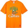 Puma X Carrots Collaboration American Vintage Cartoon Letter Logo Fashion Floral Print Удобный свитер с круглым вырезом и коротким рукавом Футболка 627443-45