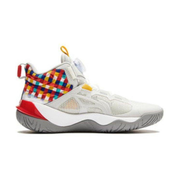 Баскетбольные кроссовки Li Ning Childrens Pioneer Team 3 V3, удобные, универсальные, средней высоты, детские баскетбольные кроссовки, красные, серые, YKBU038-5