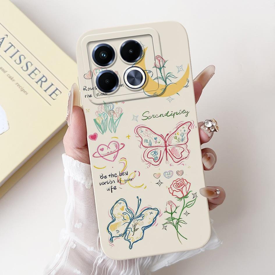 For Infinix Note 40 5G Case Cartoon Rabbit Flower Anti Slip Bumper Soft Silicone Cover For Infinix Note40 X6852 X6851 Phone Case