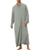 Men's Islamic Ramadan Jubba Kaftan Dishdash Arab Robe Thobe T Shirt Dress Tunic