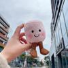 Cute Two-color Marshmallow Plush Toy Keychain Cartoon Soft Stuffed Doll Pendant Car Key Ring Backpack Bag Decor Kid Gift