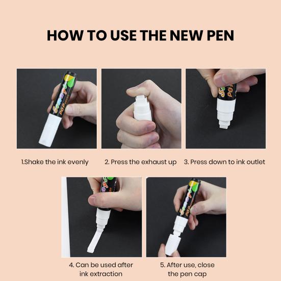 7 шт. Маркеры для белой доски Белые Жидкие Меловые Маркеры Плавное Письмо Непрерывные Чернила Белый