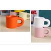 Fat Round Handgrip Pink Coffee Mug Ceramic Cute Fat Handle Cup Creative Novelty Cups  Office