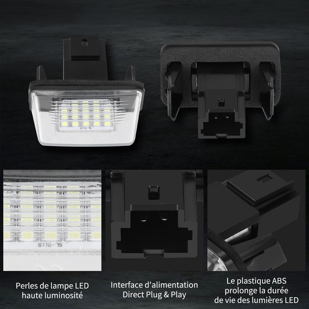 2 шт. 12 В 18 светодиодный светильник для номерного знака автомобиля 12 В 6500 К лампа для Peugeot 206 207 307 308 406 407 для Citroen C3 C4 C5 C6
