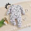 Infant Baby Cartoon Fish & Net All-over Print Romper Casual Long Sleeve Jumpsuit Bodysuit