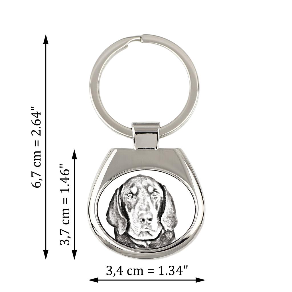 Black and Tan Coonhound I - Keychain with a Dog, Keychain with a Print, Personalized Pendant from the Art-Dog Brand