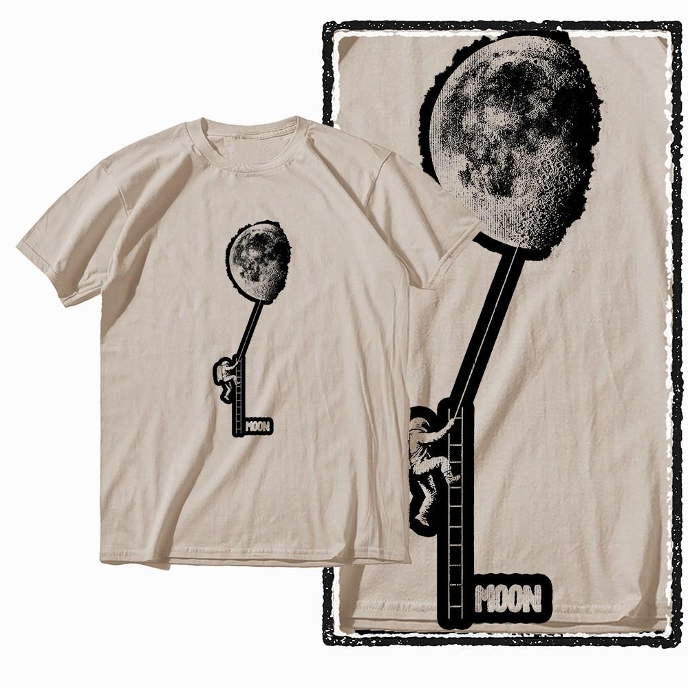 G37 Beige Big Size 100 Cotton Space Printed Unisexs Tshirt Streetwear Cool Vintage Oneck Unisexs Tee Tshirt